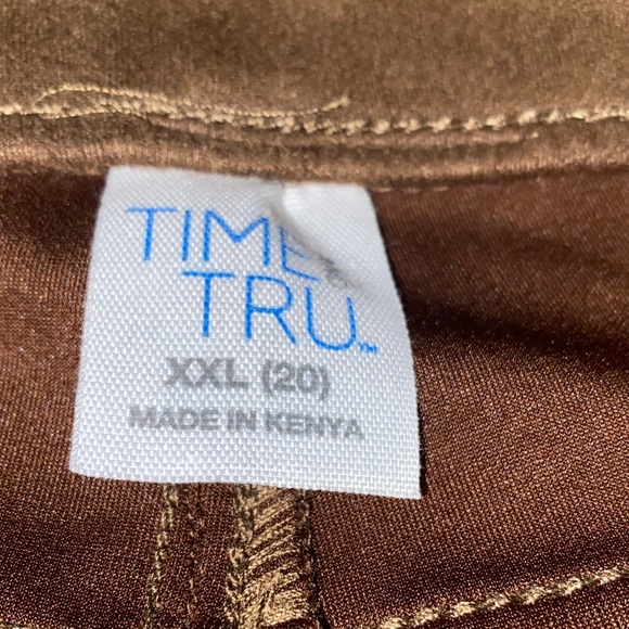 Time And Tru Caramel Fake Suede Pants - Picture 3 of 5